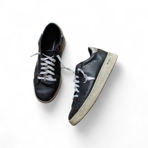 WindsorSmith Galaxy Black Leather Sneakers Size 8